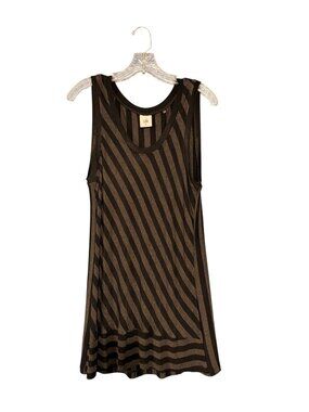 Cabi Black and Gray Striped Tank Dress